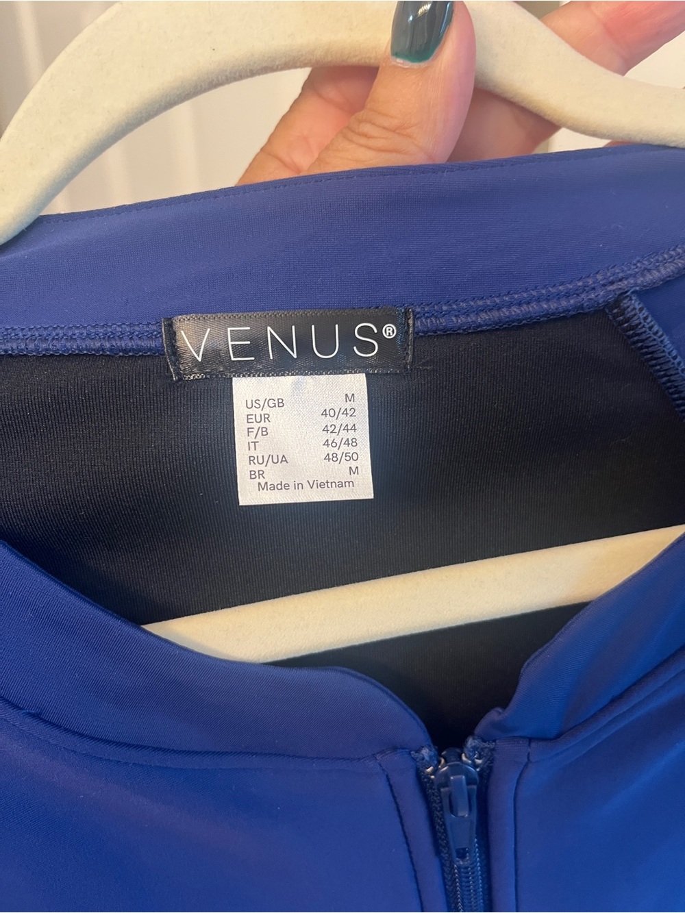 VENUS Royal Blue Zip-Up Rashguard Swim Jacket size M. Never worn. - Picture 3 of 3